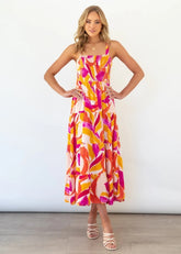Solvera - Sexy Smocked Midi Dress